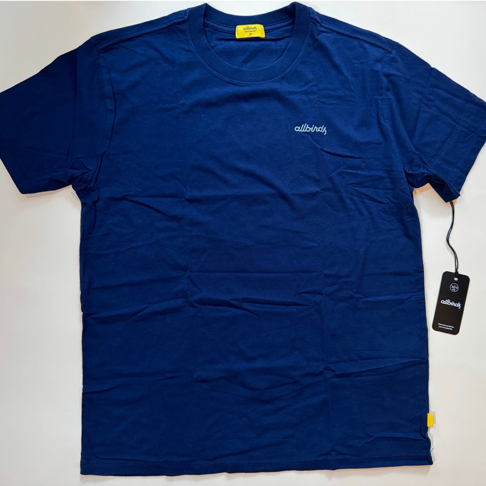 Allbirds “All Good Cotton” Logo Tee – Navy Blue – Size M – NWT